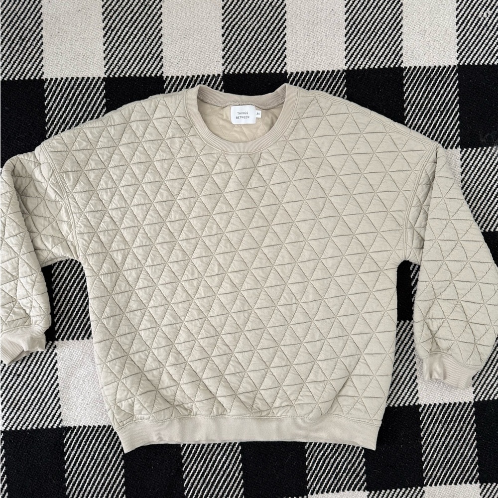 Beige Quilted Sweater